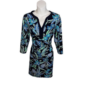 Women's Lands' End Dress, Small Blue Floral, active, beach, outdoors petite